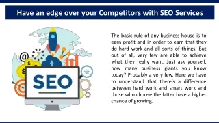 have an edge over your competitors with
