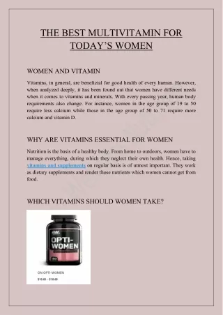 The Best Multivitamin for Today's Women
