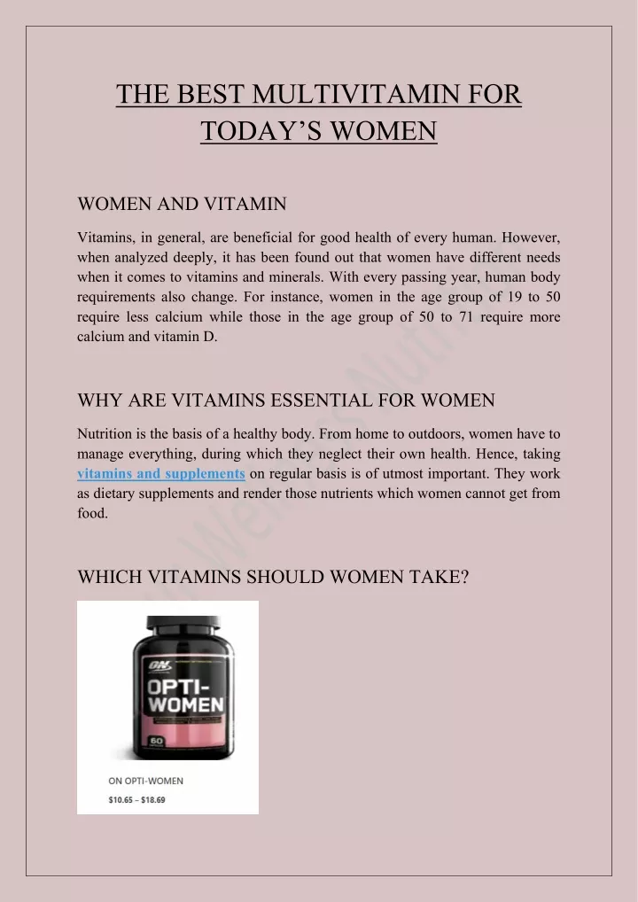 the best multivitamin for today s women