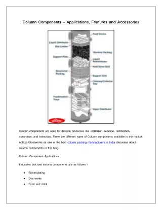 column components applications features