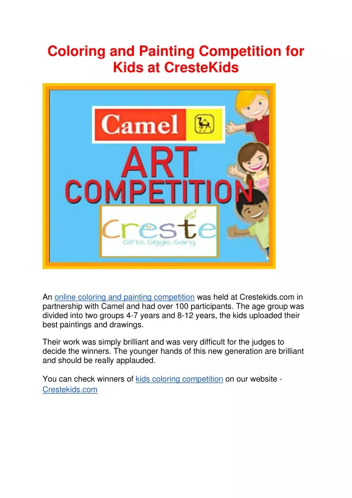 coloring and painting competition for kids