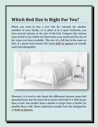 which bed size is right for you