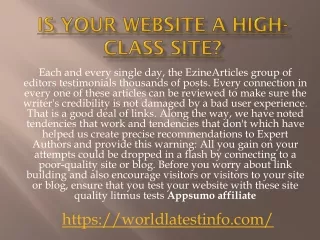 is your website a high class site