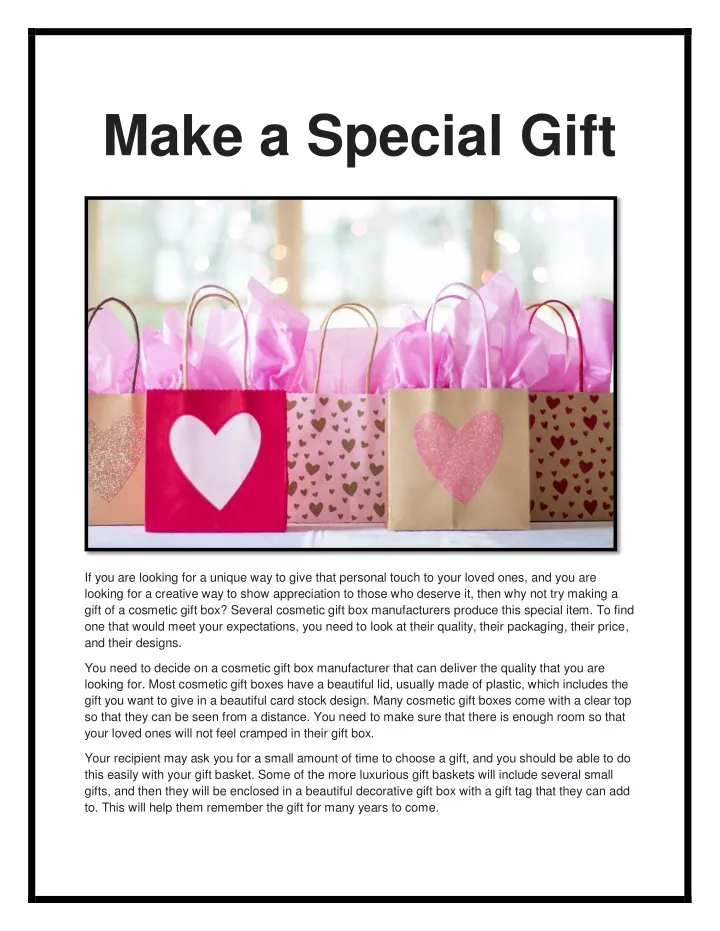 make a special gift