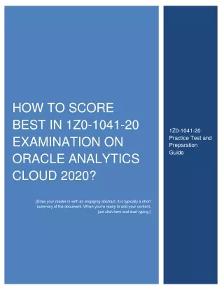 how to score best in 1z0 1041 20 examination