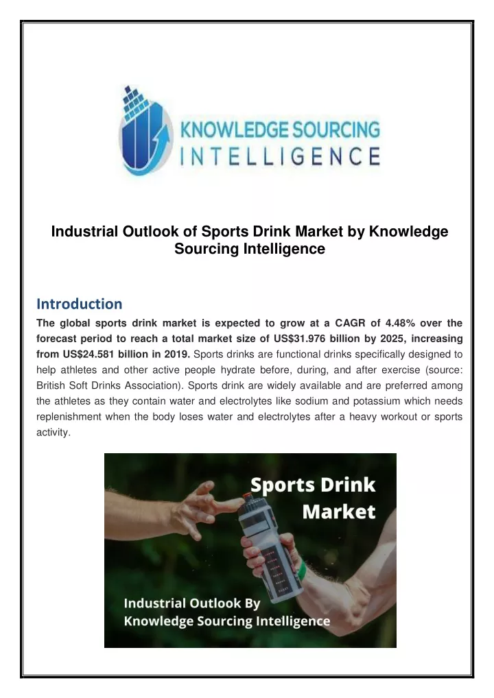industrial outlook of sports drink market