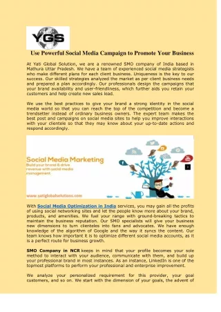 Use Powerful Social Media Campaign to Promote Your Business