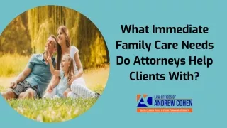 What Immediate Family Care Needs Do Attorneys Help Clients With?
