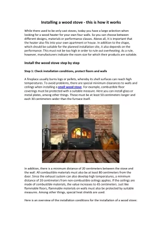 Installing a wood stove - this is how it worksPlanning to install a wood stove in your house? Check out this document to