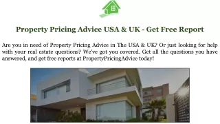Sell Your Home | Property Pricing Advice