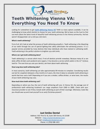 Teeth Whitening Vienna VA: Everything You Need To Know