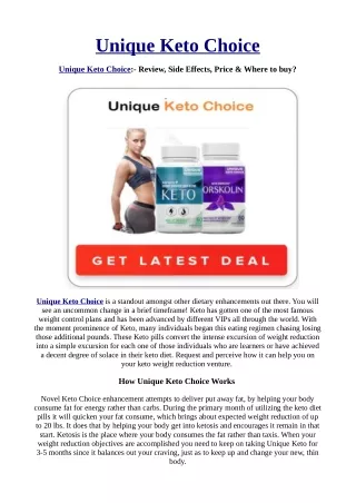 The Ten Steps Needed For Putting Unique Keto Choice Into Action.