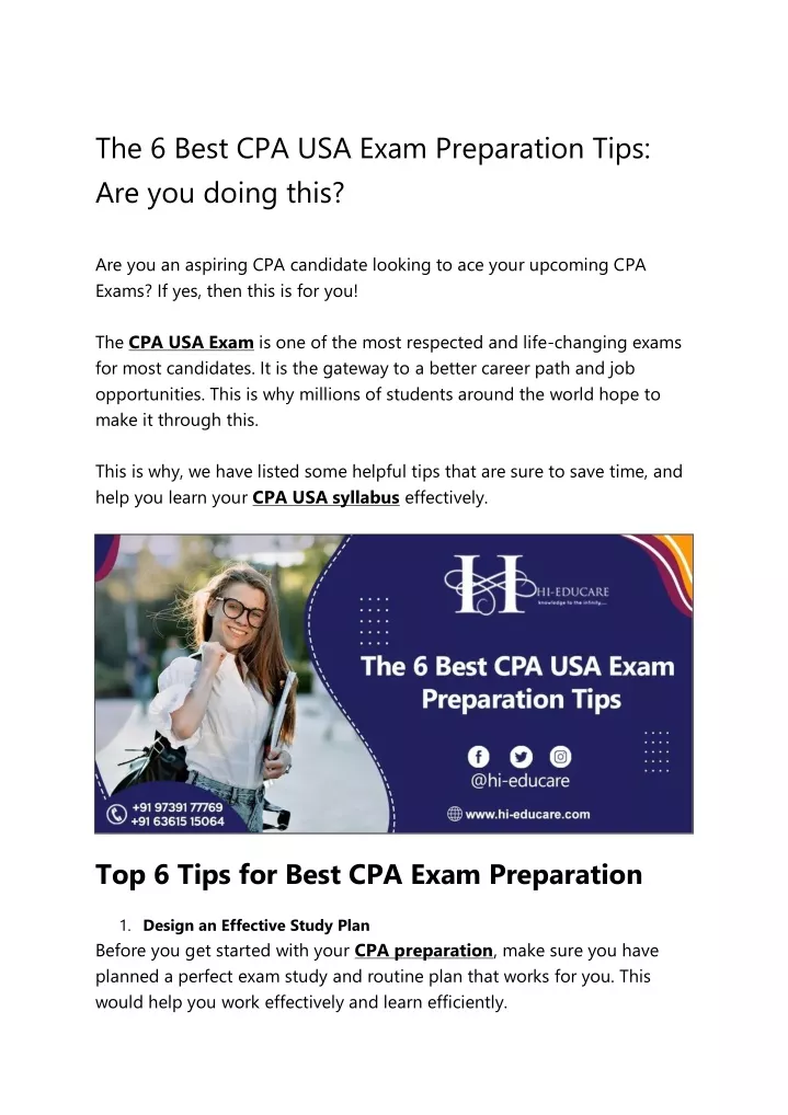 the 6 best cpa usa exam preparation tips