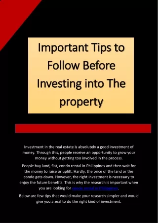 important tips to important tips to follow before