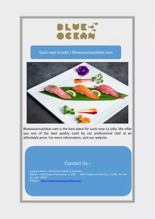 sushi near la jolla blueoceansushibar com