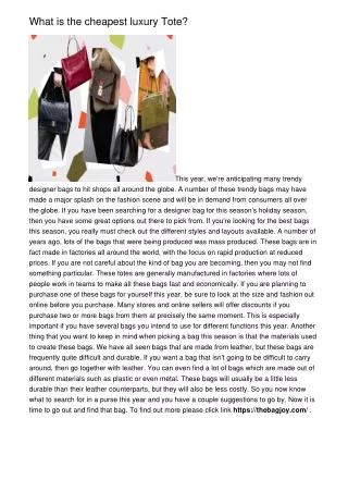 what is the cheapest luxury tote