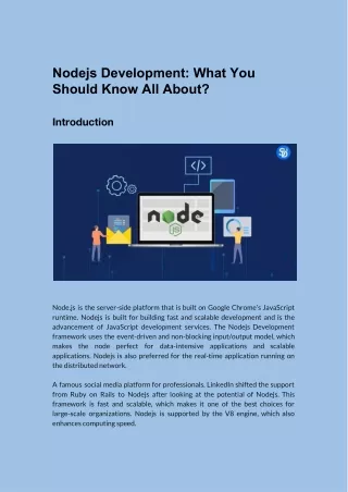 Nodejs Development: What You Should Know All About?