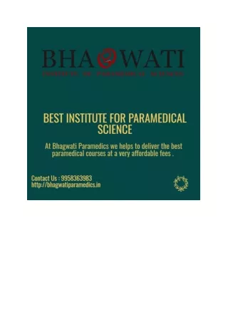 Best Paramedical institute in Nangloi