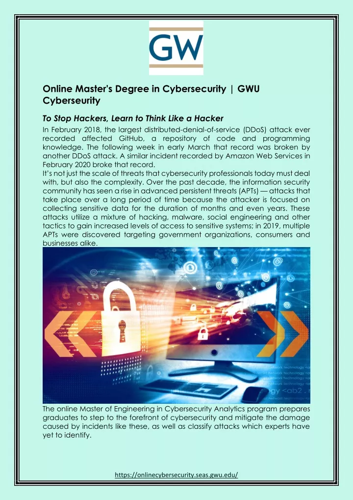 online master s degree in cybersecurity