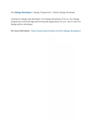 hire django developers django programmer python