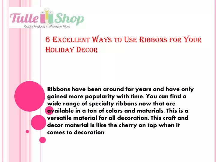 6 excellent ways to use ribbons for your holiday decor