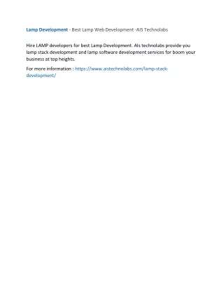 lamp development best lamp web development