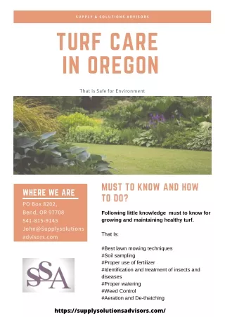 Turf Care in Oregon-Planting and Maintaining Services