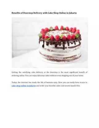 benefits of doorstep delivery with cake shop