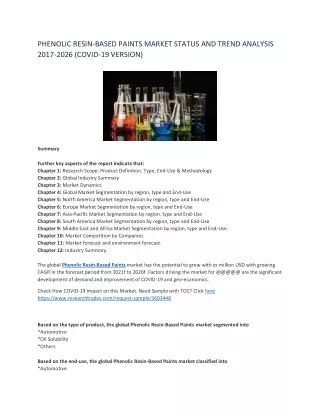 phenolic resin based paints market status