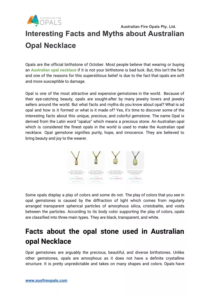australian fire opals pty ltd interesting facts
