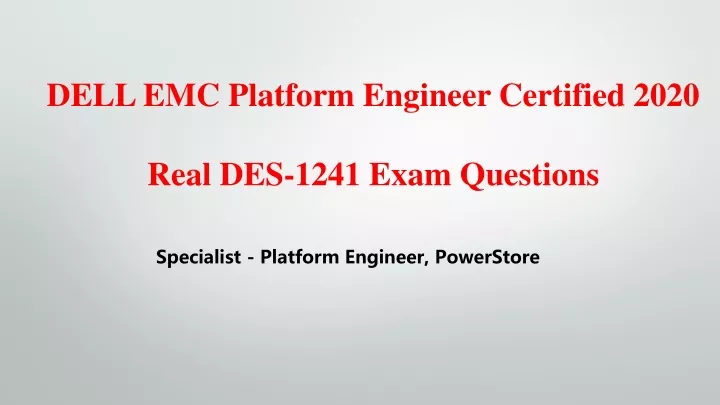 dell emc platform engineer certified 2020 real