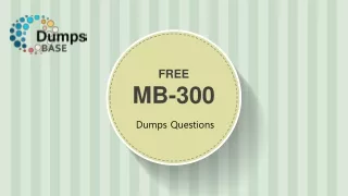 Microsoft Dynamics 365 MB-300 Real Dumps V12.02 DumpsBase