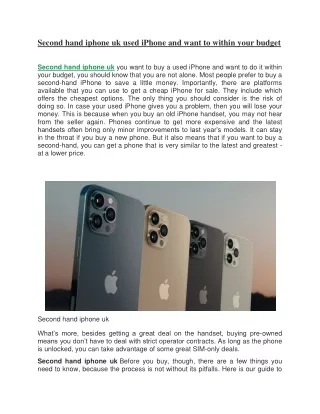 second hand iphone uk used iphone and want