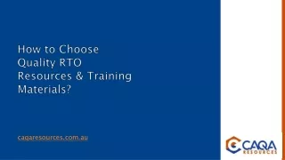 how to choose quality rto resources training materials