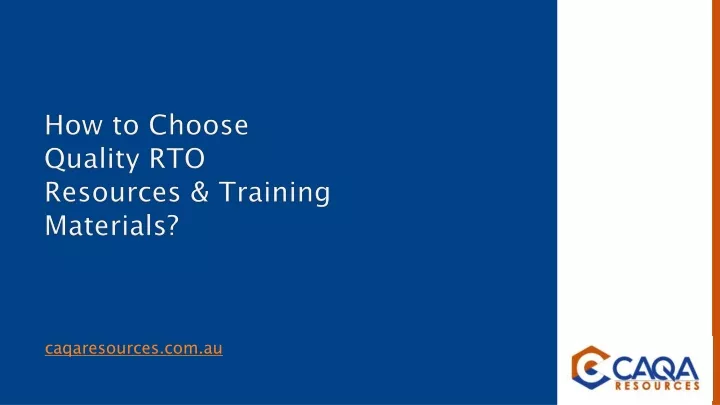 how to choose quality rto resources training materials