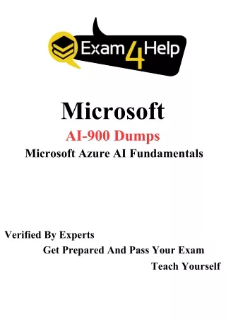 Pass Your Microsoft  AI-900 Assessment Easy! - Exam4help.com