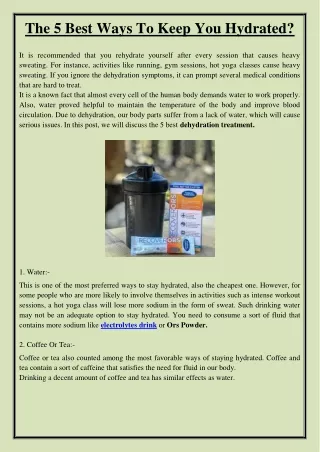 the 5 best ways to keep you hydrated