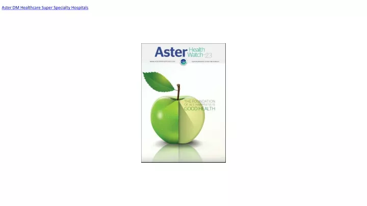 aster dm healthcare super specialty hospitals