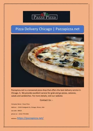 Pizza Delivery Chicago | Pazzapizza.net