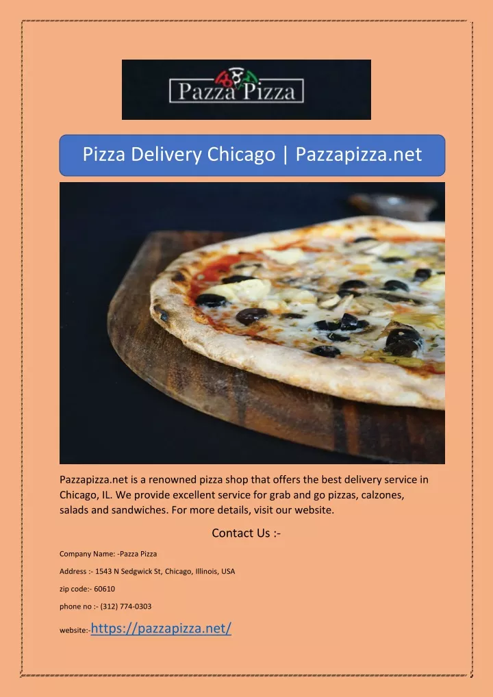 pizza delivery chicago pazzapizza net