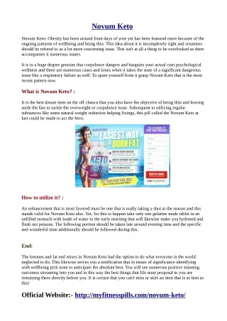 Novum Keto US - Does It Work? Will This Burn Fat For You ...