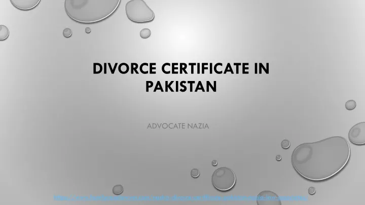 divorce certificate in pakistan