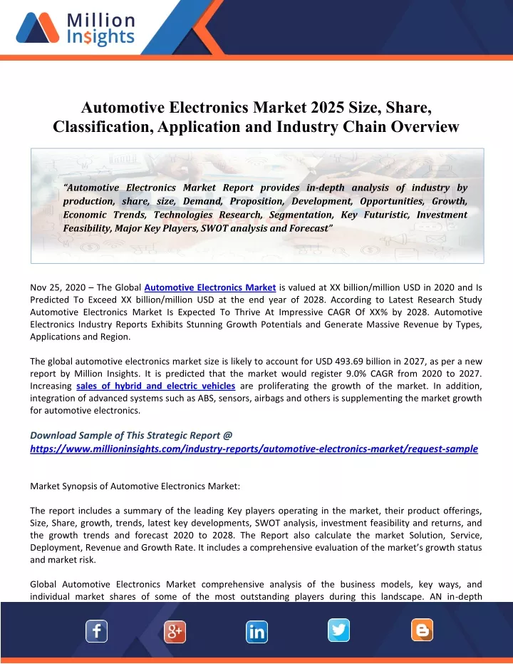 automotive electronics market 2025 size share