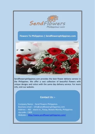 Flowers To Philippines | Sendflowersphilippines.com