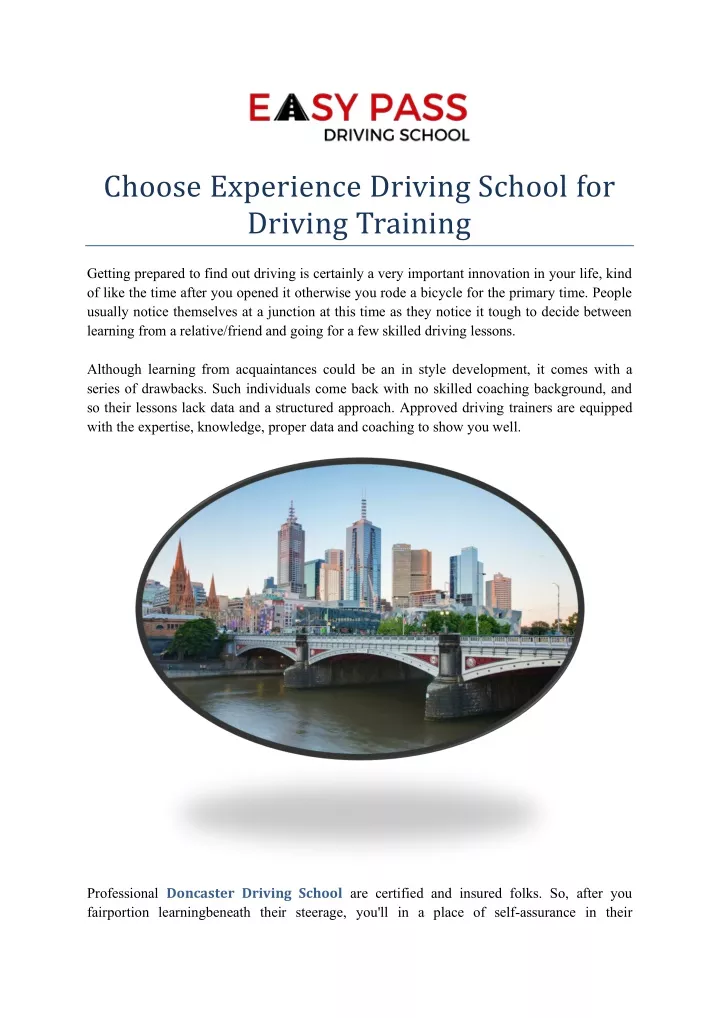choose experience driving school for driving