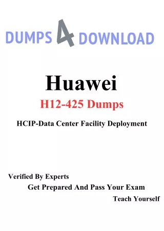 Huawei H12-425 Dumps With 90 Day Free Updates By Dumps4Download