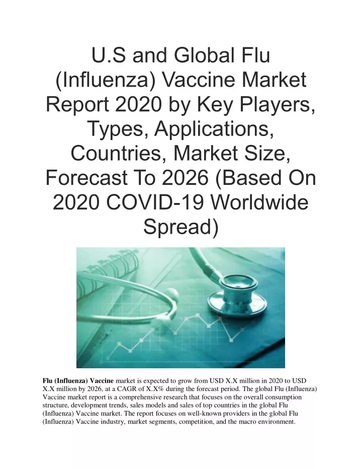 u s and global flu influenza vaccine market