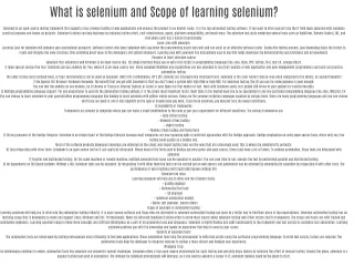 What is selenium and Scope of learning selenium?