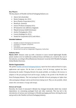 key players the key players of flexible lid stock