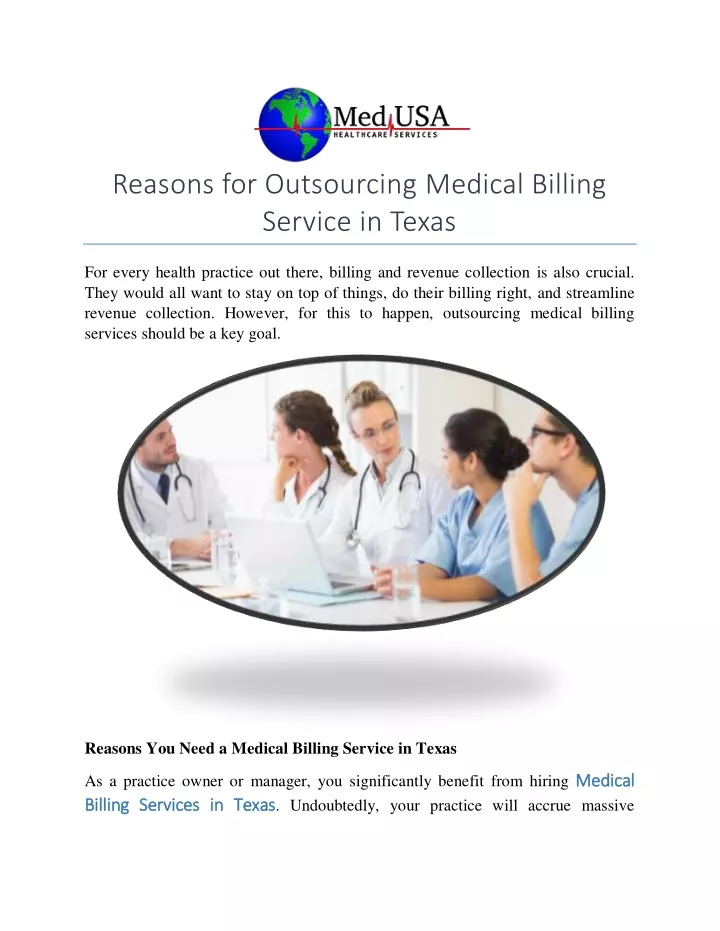 reasons for outsourcing medical billing service